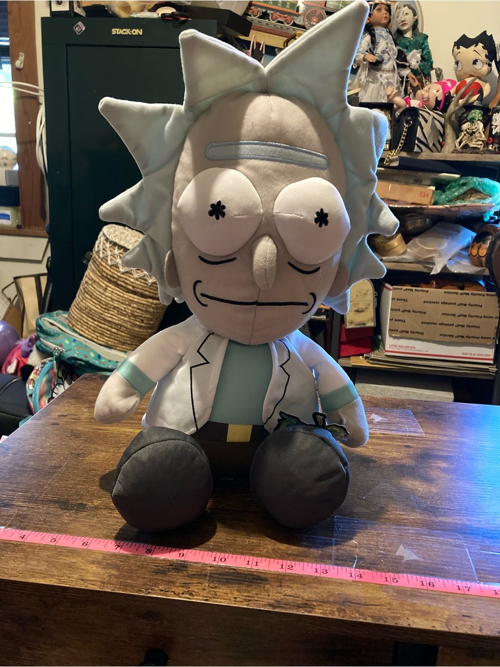 The Adult Swim plush Rick from Rick & Morty